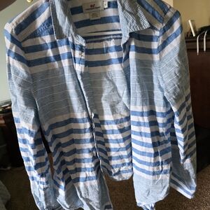 Vineyard Vines Blue and White Striped Shirt